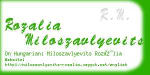 rozalia miloszavlyevits business card